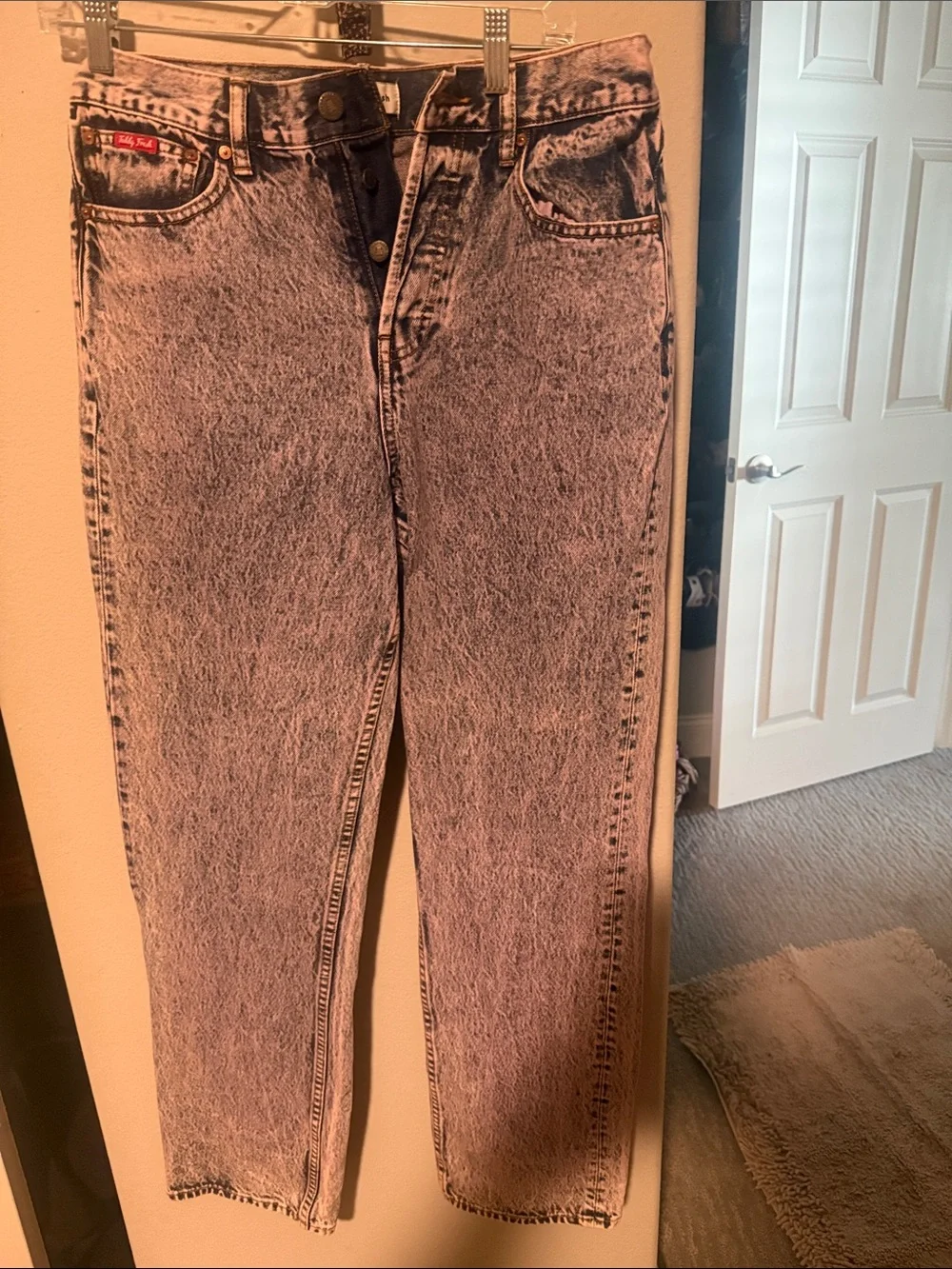 Teddy Fresh Pink Acid-Wash Boyfriend Jeans